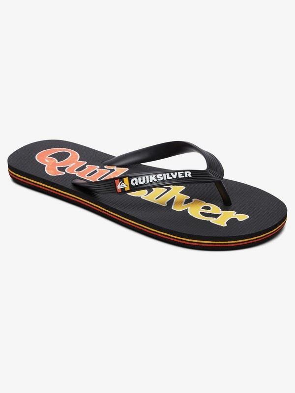 quiksilver, Molokai Wordmark Fineline Flip-Flops, BLACK/BLACK/YELLOW (xkky) 0 Molokai Wordmark Fineline Flip-Flops Black AQYL100810 Quiksilver
