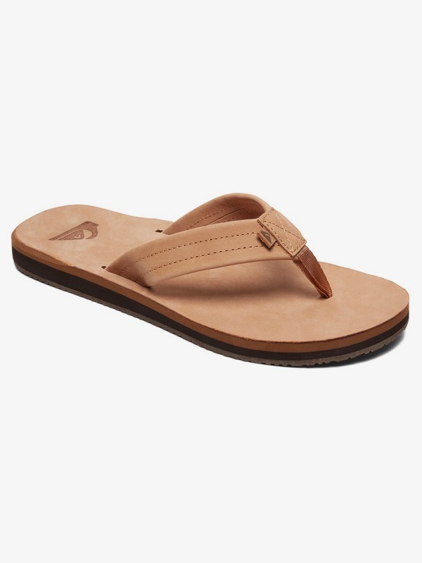 quiksilver, Erreka Leather Sandals, TAN - SOLID (tkd0) 0 Erreka Leather Sandals Beige AQYL100811 Quiksilver