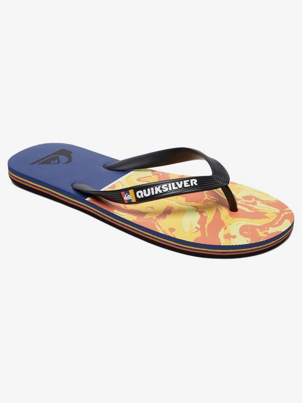 quiksilver, Molokai Down Under Flip-Flops, BLACK/ORANGE/BLUE (xknb) 0 Molokai Down Under Flip-Flops Multicolor AQYL100832 Quiksilver