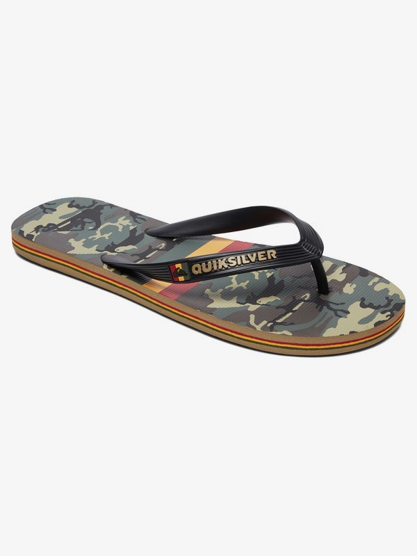 quiksilver, Molokai Highline Hawaii Flip-Flops, BLACK/BROWN/GREEN (xkcg) 0 Molokai Highline Hawaii Flip-Flops Multicolor AQYL100835 Quiksilver