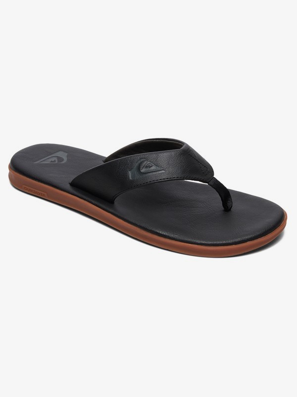 quiksilver, Haleiwa Plus Nubuck Leather Sandals, BLACK/BLACK/BROWN (xkkc) 0 Haleiwa Plus Nubuck Leather Sandals Black AQYL100843 Quiksilver