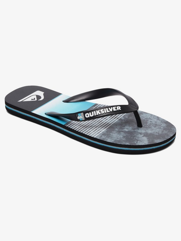 quiksilver, Molokai Slab Flip Flops, BLACK/BLUE/GREY (xkbs) 0 Molokai Slab Flip Flops Black AQYL100860 Quiksilver
