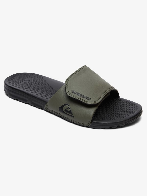 quiksilver, Shoreline Adjust - Slider Sandals for Men, BLACK/GREEN/BLACK (xkgk) 0 Shoreline Adjust - Slider Sandals for Men Black AQYL100884 Quiksilver