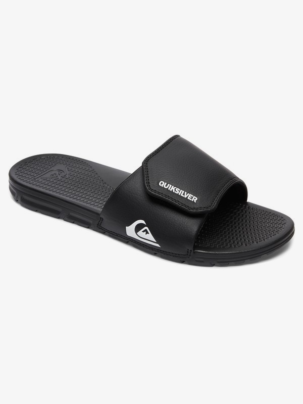 quiksilver, Shoreline Adjust - Slider Sandals for Men, BLACK/WHITE/BLACK (xkwk) 0 Shoreline Adjust - Slider Sandals for Men Black AQYL100884 Quiksilver