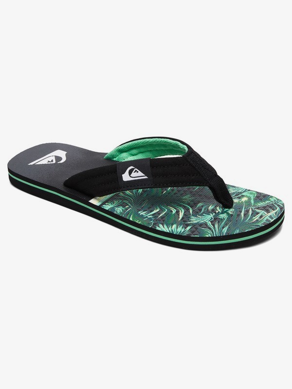 quiksilver, Molokai Layback Flip Flops, BLACK/GREEN/BLACK (xkgk) 0 Molokai Layback Flip Flops Black AQYL100899 Quiksilver