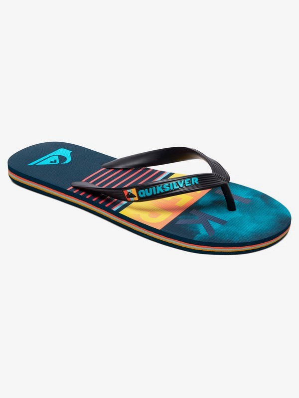 quiksilver, Molokai Swell Vision Flip-Flops, BLACK/BLUE/BLUE (xkbb) 0 Molokai Swell Vision Flip-Flops Black AQYL100970 Quiksilver