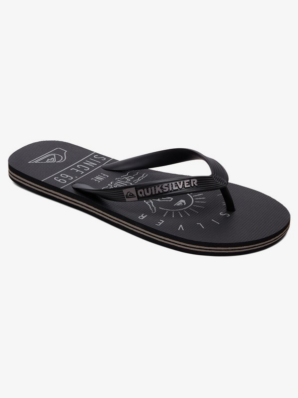 quiksilver, Molokai No Worries Flip-Flops, BLACK/GREY/BLACK (xksk) 0 Molokai No Worries Flip-Flops Black AQYL100971 Quiksilver