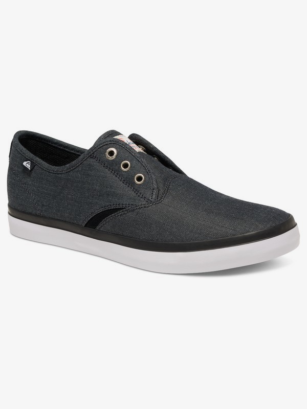 quiksilver, Shorebreak Deluxe - Laceable Slip-On Shoes, BLACK/BLACK/WHITE (xkkw) 0 Shorebreak Deluxe - Laceable Slip-On Shoes AQYS300061 Quiksilver