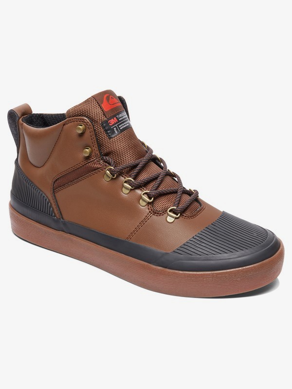 quiksilver, Grebe - Water-Resistant High-Top Shoes for Men, BROWN/BLACK/BROWN (xckc) 0 Grebe - Water-Resistant High-Top Shoes for Men Brown AQYS300076 Quiksilver