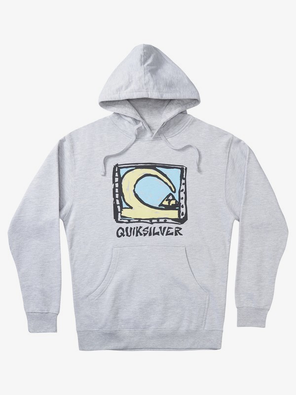 quiksilver, Dens Way Hoodie for Men, LIGHT GREY HEATHER (sgrh) 0 Dens Way Hoodie for Men Grey AQYSF03050 Quiksilver