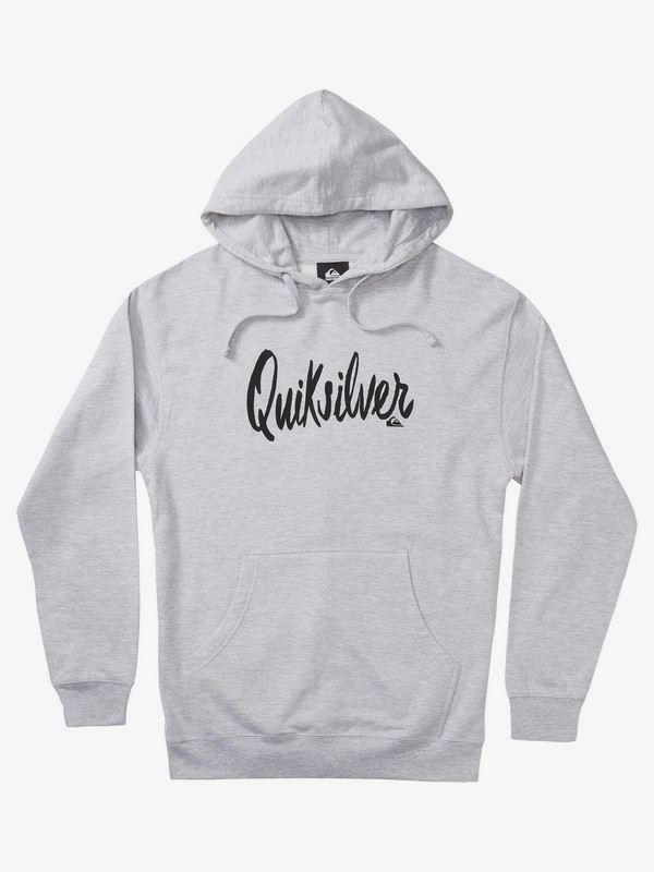 quiksilver, Script Hoodie for Men, LIGHT GREY HEATHER (sgrh) 0 Script Hoodie for Men Grey AQYSF03055 Quiksilver