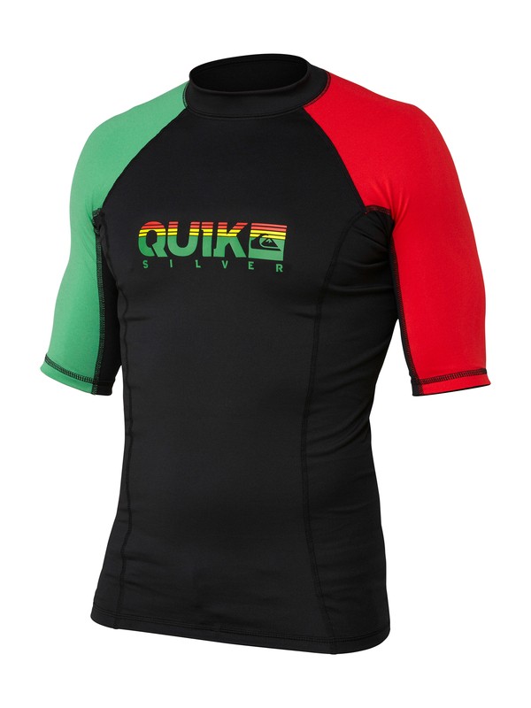 quiksilver, Extra Extra SS Rashguard, RASTA (xkgr) 0 Extra Extra SS Rashguard AQYWR00040 Quiksilver