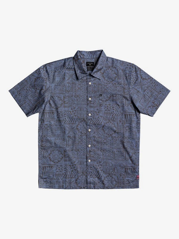 quiksilver, HI Hyper Printed Short Sleeve Shirt, HIHYPERSTONEWASH (bkj1) 0 HI Hyper Printed Short Sleeve Shirt Blue AQYWT03202 Quiksilver