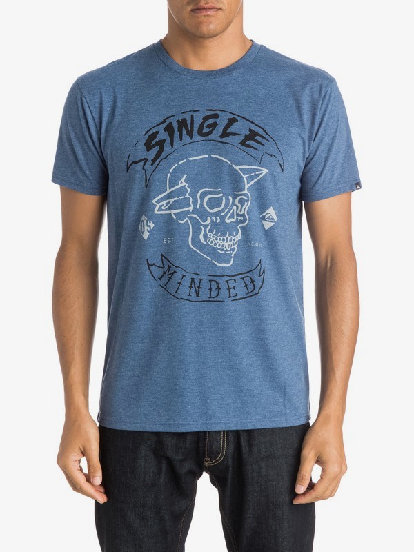 quiksilver, Single Minded - T-Shirt, DARK DENIM HEATHER (bsah) 0 Single Minded - T-Shirt AQYZT03997 Quiksilver