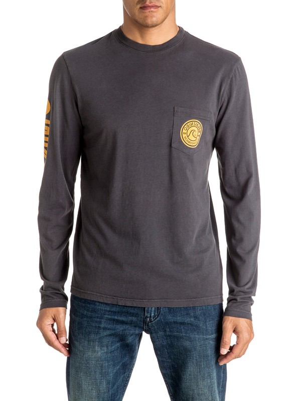 quiksilver, Bubble Logo - Long Sleeve T-shirt, TARMAC (kta0) 0 Bubble Logo - Long Sleeve T-shirt AQYZT04451 Quiksilver