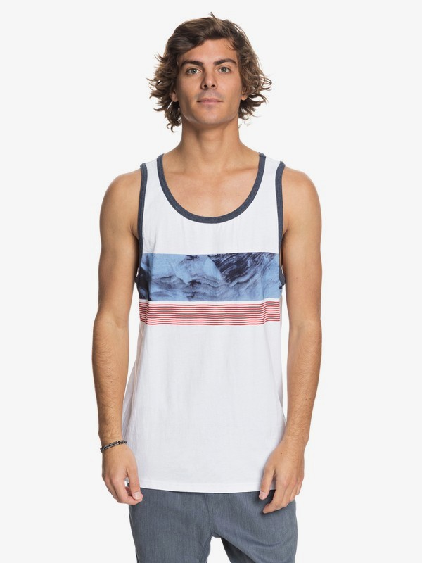 quiksilver, Slash Vest, WHITE/NAVY BLAZER (xwwb) 0 Slash Vest White AQYZT05457 Quiksilver