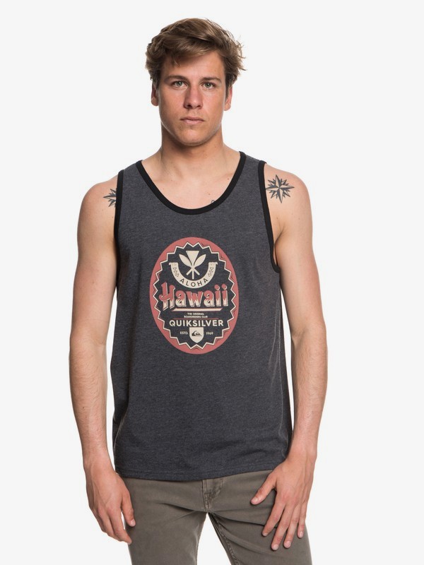 quiksilver, HI BEER TANK MJ0, CHARCOAL HEATHER (ktah) 0 HI BEER TANK MJ0 AQYZT05606 Quiksilver