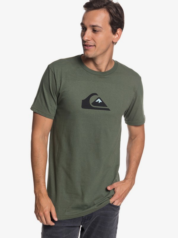 quiksilver, Comp Logo Tee, THYME (cqy0) 0 Comp Logo Tee Brown AQYZT05756 Quiksilver