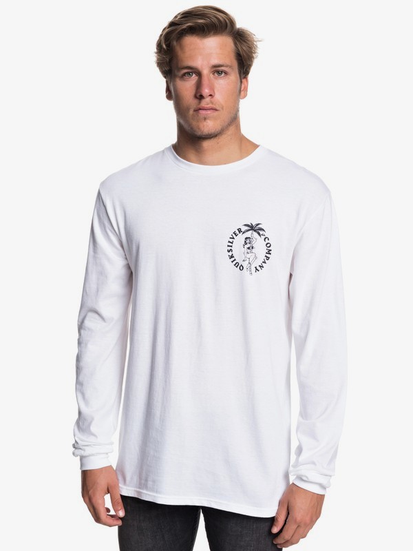 quiksilver, Diagoji Lies Long Sleeve Tee, WHITE (wbb0) 0 Diagoji Lies Long Sleeve Tee White AQYZT05781 Quiksilver