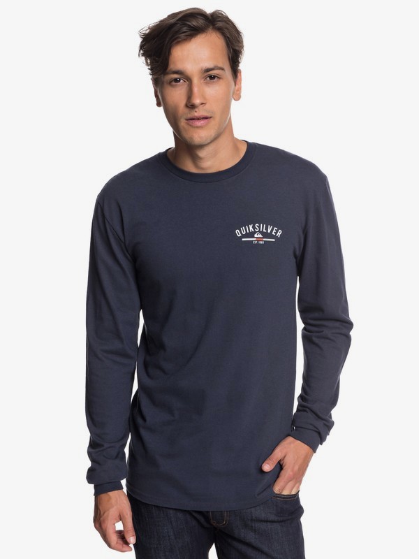 quiksilver, Simple Color Long Sleeve Tee, BLUE NIGHTS (btk0) 0 Simple Color Long Sleeve Tee AQYZT05784 Quiksilver