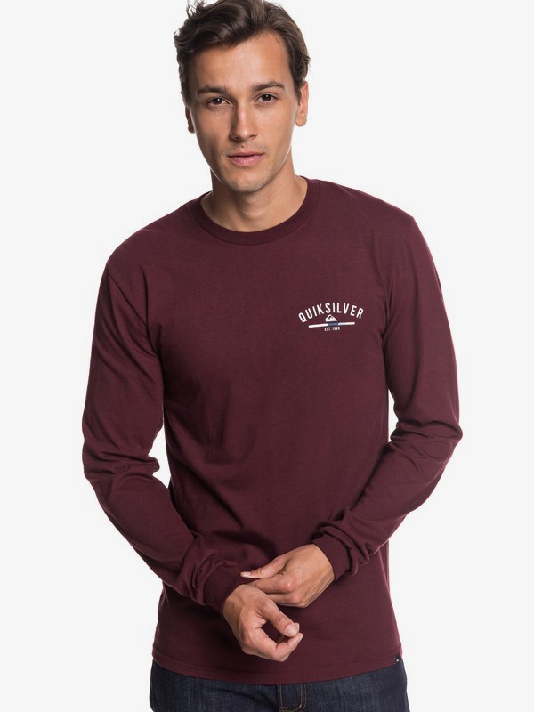 quiksilver, Simple Color Long Sleeve Tee, PORT ROYALE (rsz0) 0 Simple Color Long Sleeve Tee Red AQYZT05784 Quiksilver