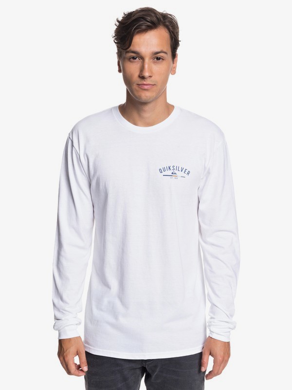 quiksilver, Simple Color Long Sleeve Tee, WHITE (wbb0) 0 Simple Color Long Sleeve Tee White AQYZT05784 Quiksilver