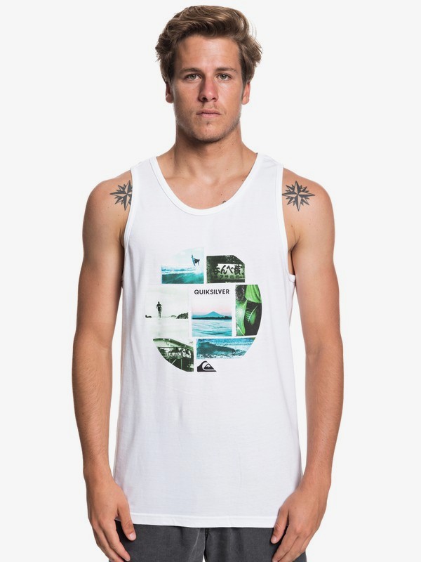 quiksilver, Photo Mix Tank, WHITE (wbb0) 0 Photo Mix Tank White AQYZT05834 Quiksilver