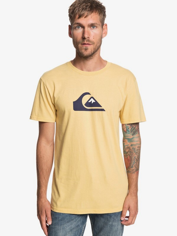 quiksilver, MW Logo Tee, RATTAN (yhp0) 0 MW Logo Tee Yellow AQYZT05910 Quiksilver