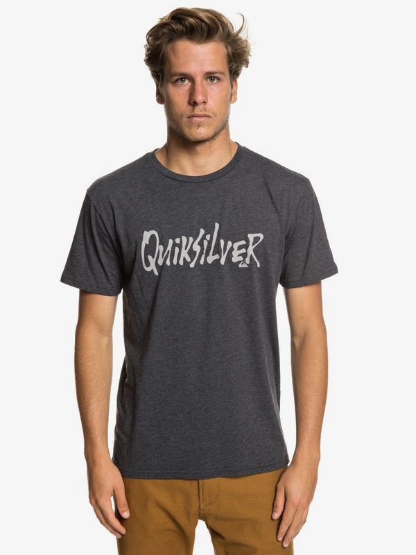 quiksilver, Scriptual Tee, CHARCOAL HEATHER (ktah) 0 Scriptual Tee Black AQYZT05926 Quiksilver
