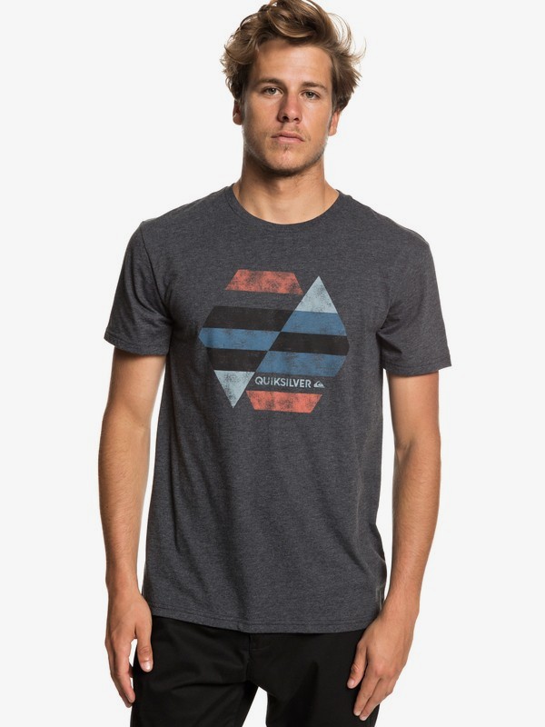 quiksilver, Retro Lefts Tee, CHARCOAL HEATHER (ktah) 0 Retro Lefts Tee Black AQYZT05932 Quiksilver