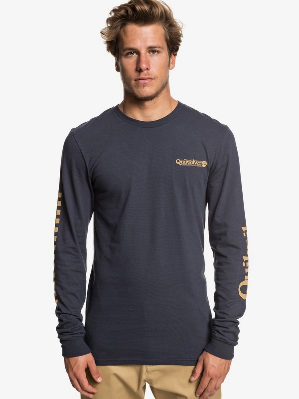 quiksilver, Check It Long Sleeve Tee, BLUE NIGHTS (btk0) 0 Check It Long Sleeve Tee Blue AQYZT05941 Quiksilver
