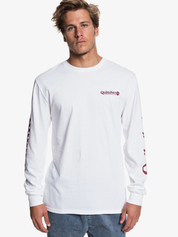 quiksilver, Check It Long Sleeve Tee, WHITE (wbb0) 0 Check It Long Sleeve Tee White AQYZT05941 Quiksilver