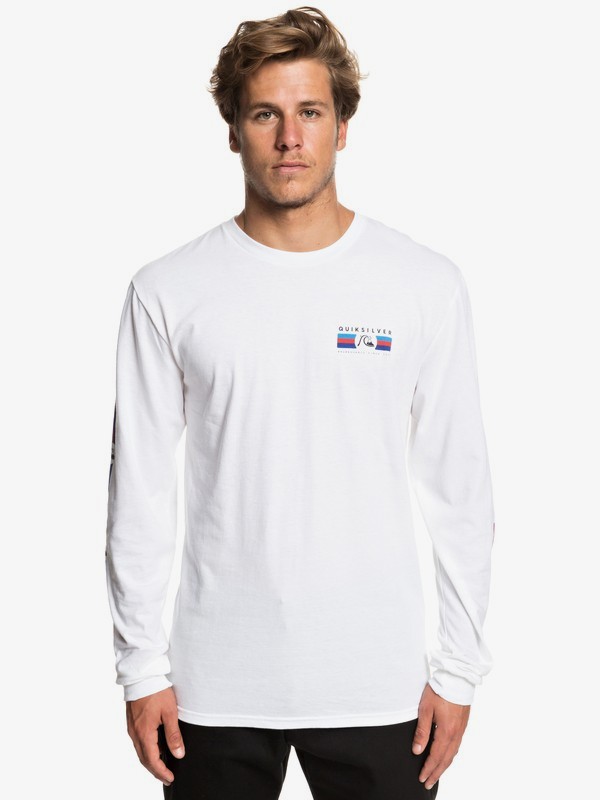 quiksilver, Step Up Step Down Long Sleeve Tee, WHITE (wbb0) 0 Step Up Step Down Long Sleeve Tee White AQYZT05942 Quiksilver