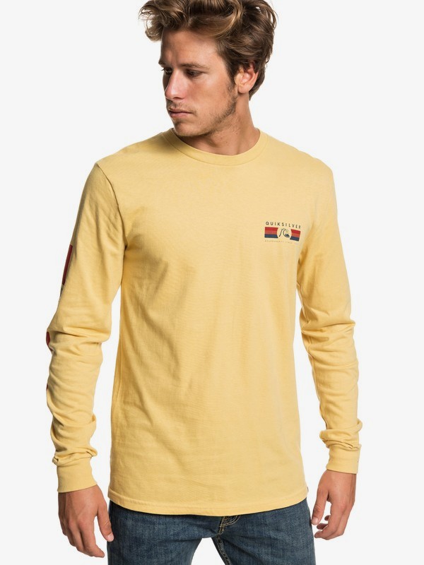 quiksilver, Step Up Step Down Long Sleeve Tee, RATTAN (yhp0) 0 Step Up Step Down Long Sleeve Tee Yellow AQYZT05942 Quiksilver