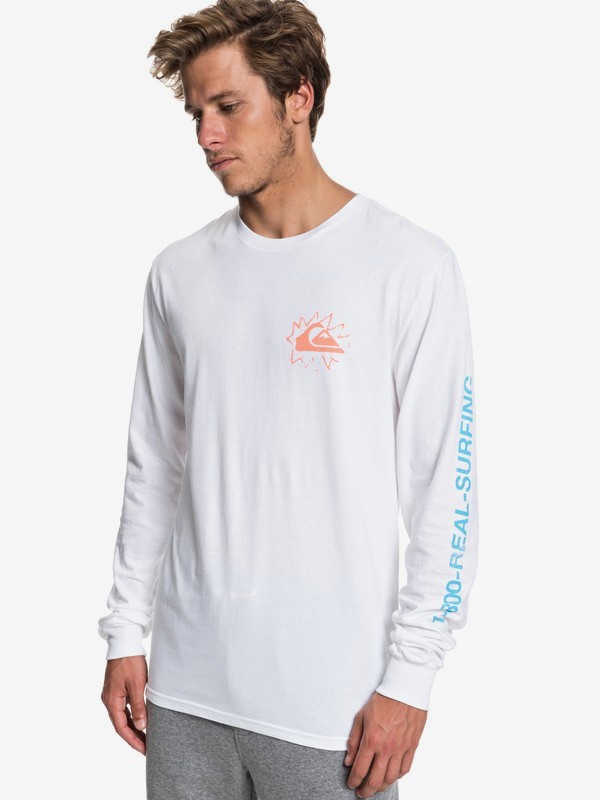 quiksilver, Good Nite Long Sleeve Tee, WHITE (wbb0) 0 Good Nite Long Sleeve Tee White AQYZT05943 Quiksilver