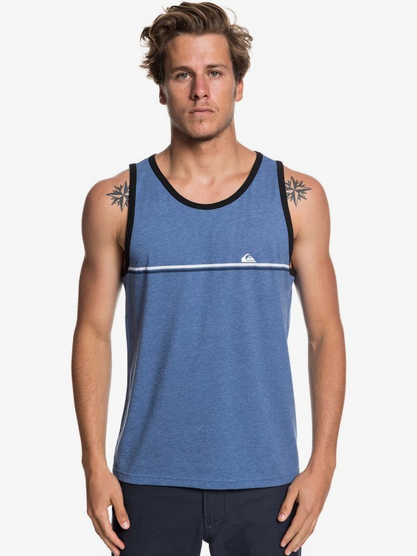 quiksilver, Aussie Stripe Tank, BIJOU BLUE HEATHER (bngh) 0 Aussie Stripe Tank Blue AQYZT05949 Quiksilver