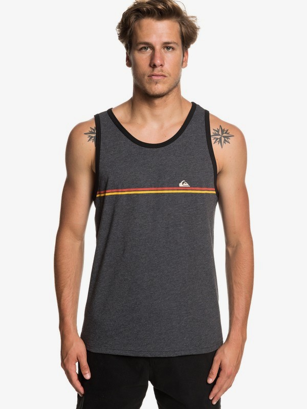 quiksilver, Aussie Stripe Tank, CHARCOAL HEATHER (ktah) 0 Aussie Stripe Tank Black AQYZT05949 Quiksilver