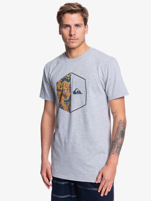quiksilver, Galactic Circle Tee, ATHLETIC HEATHER (sgrh) 0 Galactic Circle Tee Grey AQYZT06050 Quiksilver