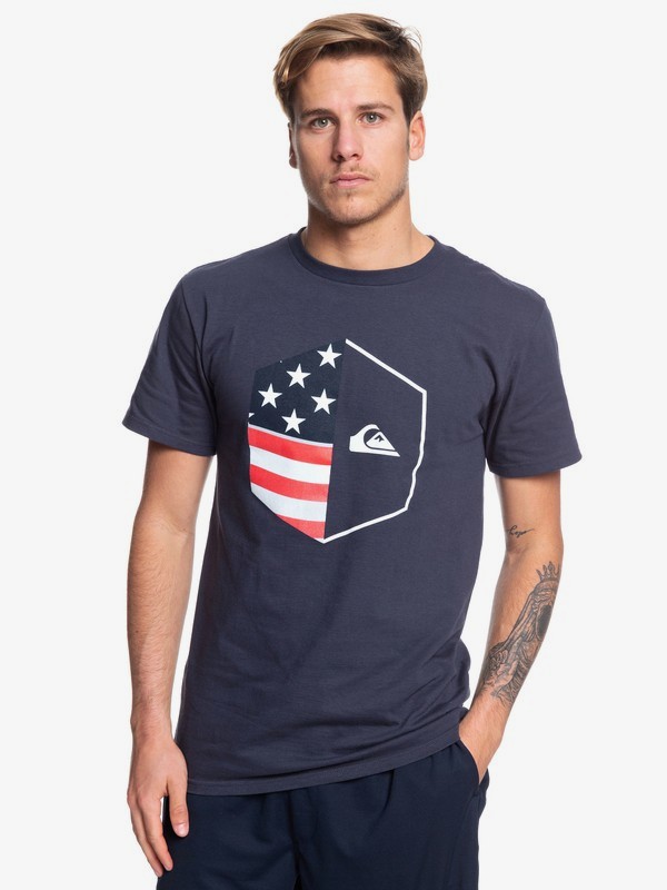 quiksilver, Americana Tee, BLUE NIGHTS (btk0) 0 Americana Tee Blue AQYZT06061 Quiksilver
