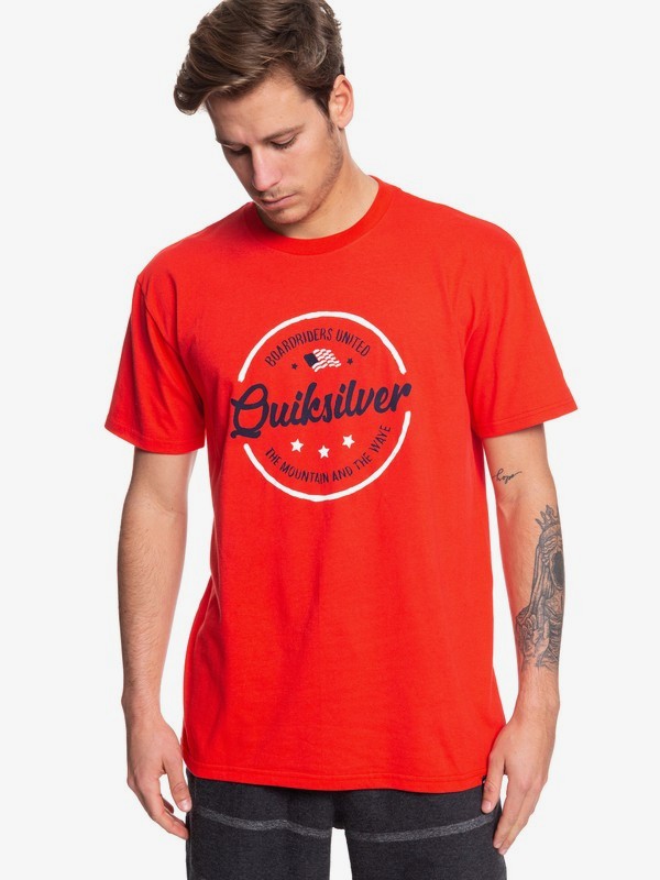 quiksilver, Mental Notes USA Tee, HIGH RISK RED (rqc0) 0 Mental Notes USA Tee Red AQYZT06062 Quiksilver