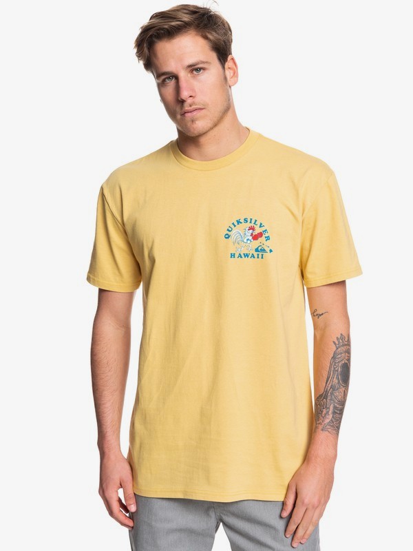 quiksilver, HI Rooster Tee, RATTAN (yhp0) 0 HI Rooster Tee Yellow AQYZT06067 Quiksilver