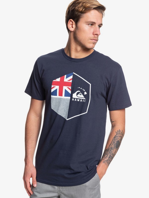 quiksilver, HI Shield Tee, BLUE NIGHTS (btk0) 0 HI Shield Tee Blue AQYZT06068 Quiksilver