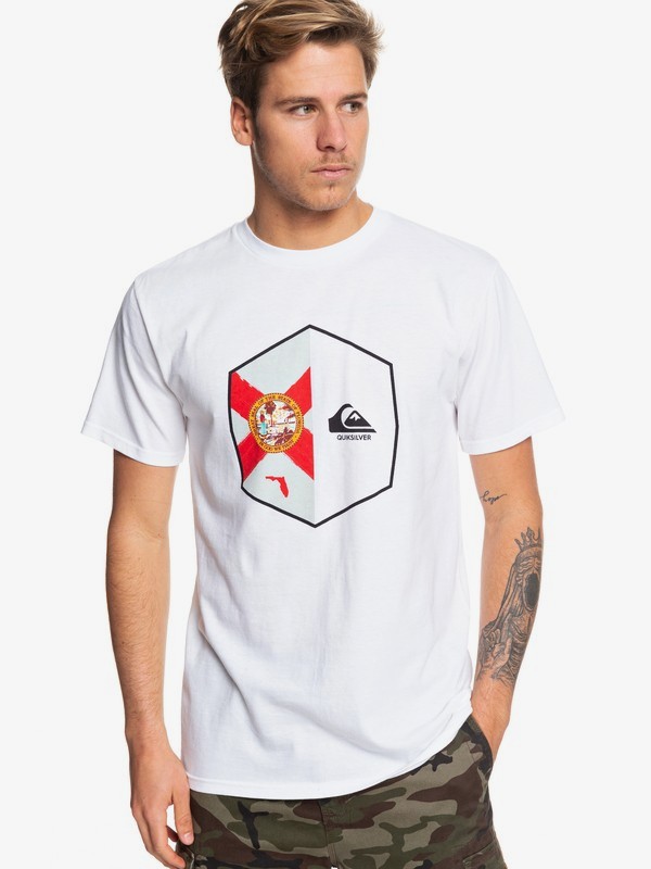 quiksilver, FL Shield Tee, WHITE (wbb0) 0 FL Shield Tee White AQYZT06072 Quiksilver