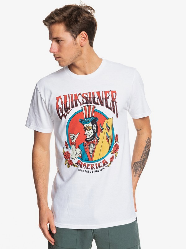 quiksilver, Ride Free Roses Tee, WHITE (wbb0) 0 Ride Free Roses Tee White AQYZT06073 Quiksilver