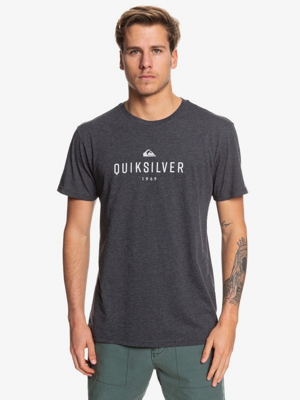 quiksilver, Mispoken Word Tee, CHARCOAL HEATHER (ktah) 0 Mispoken Word Tee Black AQYZT06074 Quiksilver