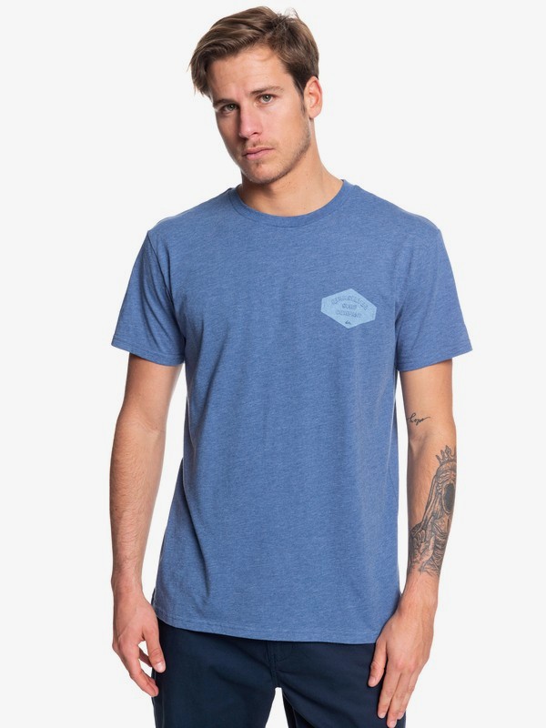 quiksilver, Curious Past Tee, BIJOU BLUE HEATHER (bngh) 0 Curious Past Tee Blue AQYZT06076 Quiksilver