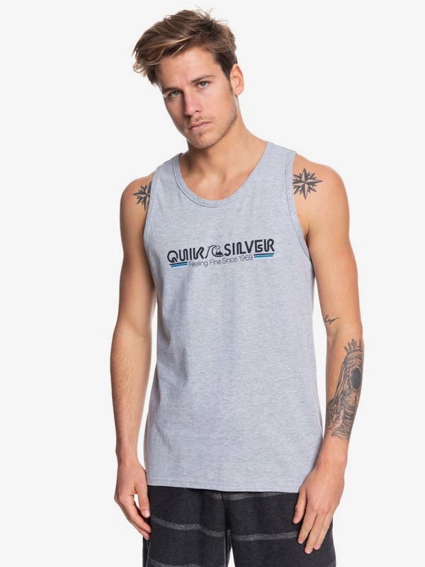quiksilver, Burning Power Tank, ATHLETIC HEATHER (sgrh) 0 Burning Power Tank Grey AQYZT06080 Quiksilver