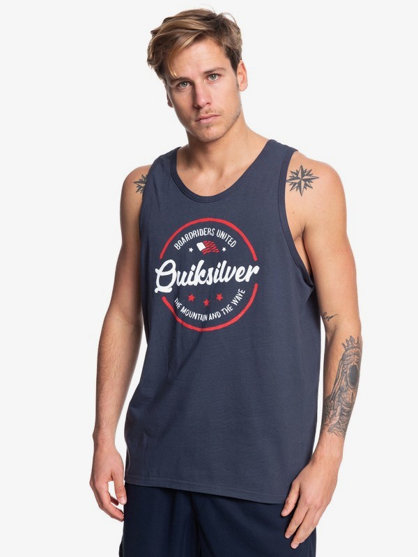 quiksilver, Mental Notes USA Tank, BLUE NIGHTS (bst0) 0 Mental Notes USA Tank Blue AQYZT06082 Quiksilver