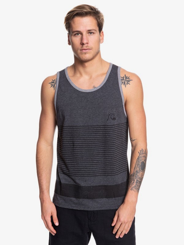 quiksilver, Tijuana Stripe Tank, CHARCOAL HEATHER (ktah) 0 Tijuana Stripe Tank Black AQYZT06083 Quiksilver