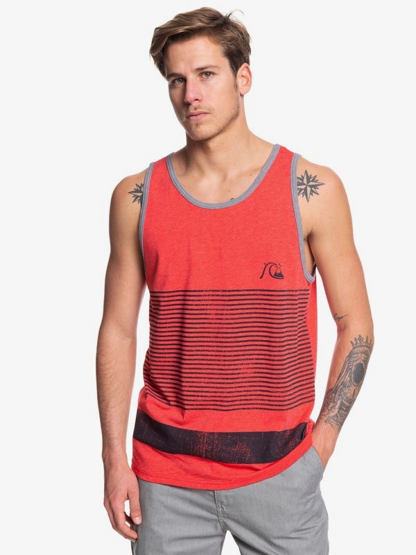 quiksilver, Tijuana Stripe Tank, HIBISCUS HEATHER (rmzh) 0 Tijuana Stripe Tank Red AQYZT06083 Quiksilver